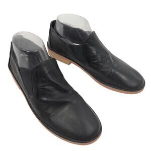 Vince Iona Black Leather Loafers Flats Slip On Shoes Womens 7.5 38 Made in Italy